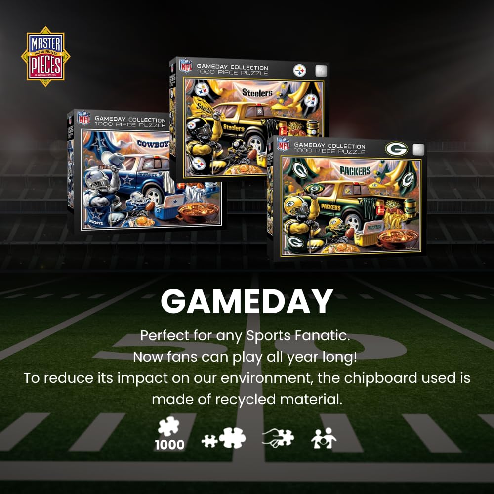 MasterPieces - 1000 Piece Jigsaw Puzzle  NFL Pittsburgh Steelers  Fun for mature-themeds and Family  Non-Glare Finish  19.25x26.75