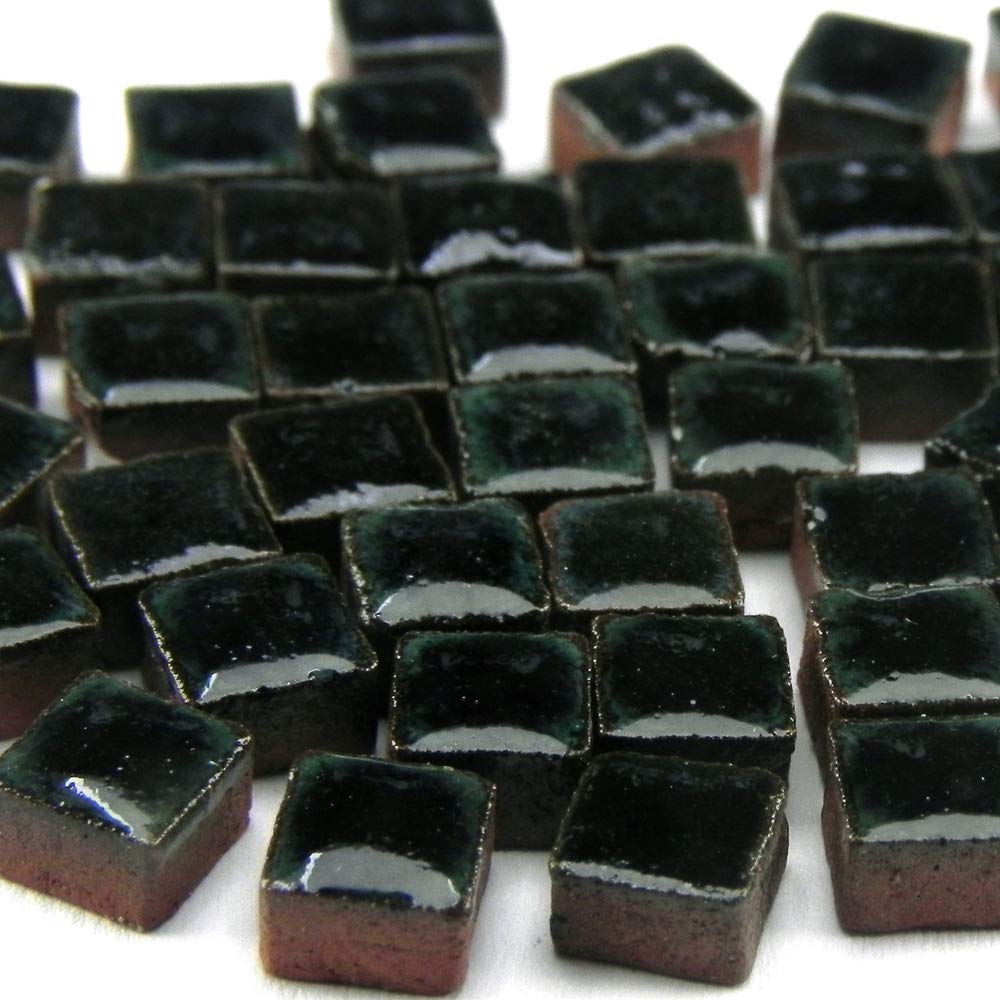 Mini Ceramic Tiles (0.19Inch Or 5Mm) 250 Pieces, Dark Green, Rg07