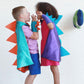 Qiaoniuniu Dinosaur Dragon Cape And Gauntlets Halloween Costume Boy Girl Toddler Dress Up Clothes 2-6 Years Old Color Black