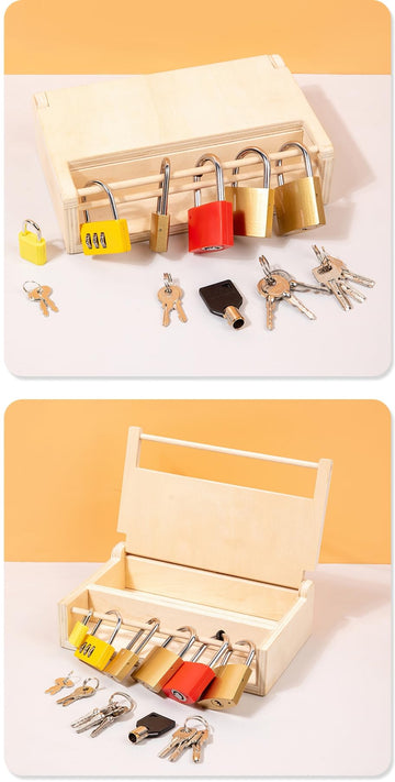 Mikneke Montessori Lock And Key Toy Set For Toddlers, Educational Locks And Keys Toy, Montessori Materials Homeschool Preschool Educationl Toys For 3+ Year Old Kids