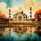 Tulip N Turtle Wah Taj Diy Acrylic Paint By Number Kit For Adults Beginner Canvas Painting By Number Acrylic Painting. Wall Dec