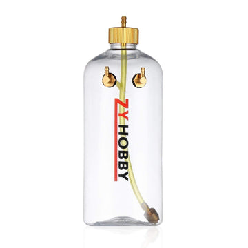 RC Engine Gas Fuel Tank 500ml, ZYHOBBY RC Transparent Fuel Bottle/Model Airplane Gas Tank 145 X 64mm- Shipped from US Warehouse