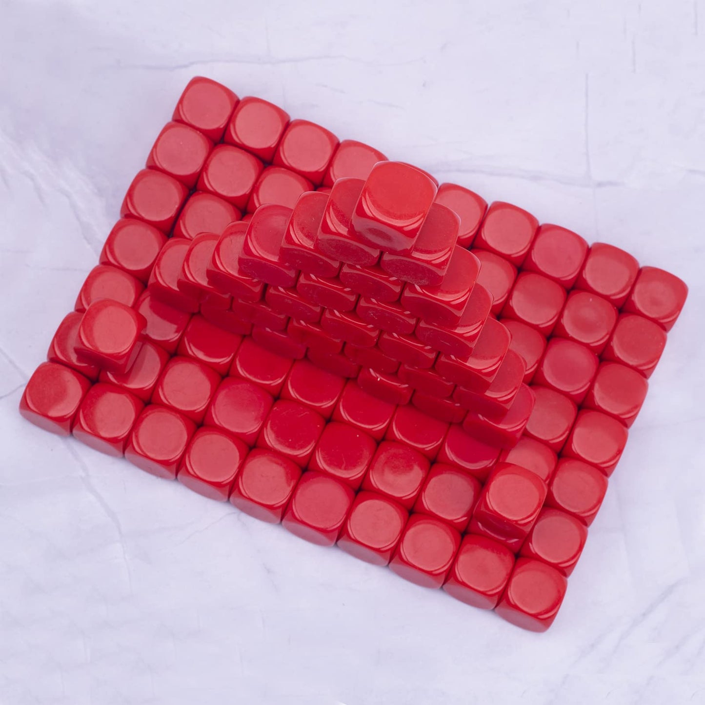 22MM Rounded Blank Six Sided Dice Lianshi Teaching Created Sesources Game Teaching Plastic Cubes Four Colors Choosable (100Pcs,