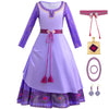 Itvti Wish Asha Costume For Girls Princess Halloween Christmas Dress Purple Cosplay Outfit, 5-6 Years(Tag 130)