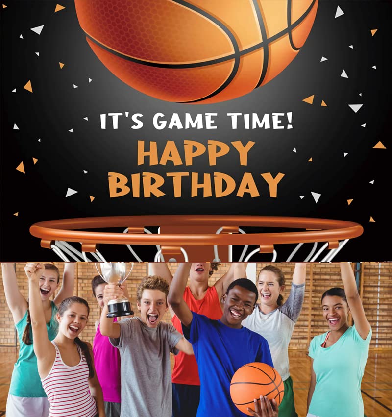 Basketball Happy Birthday Backdrop Decorations Basketball Happy Birthday Banner Basketball Birthday Photo Background For Home In