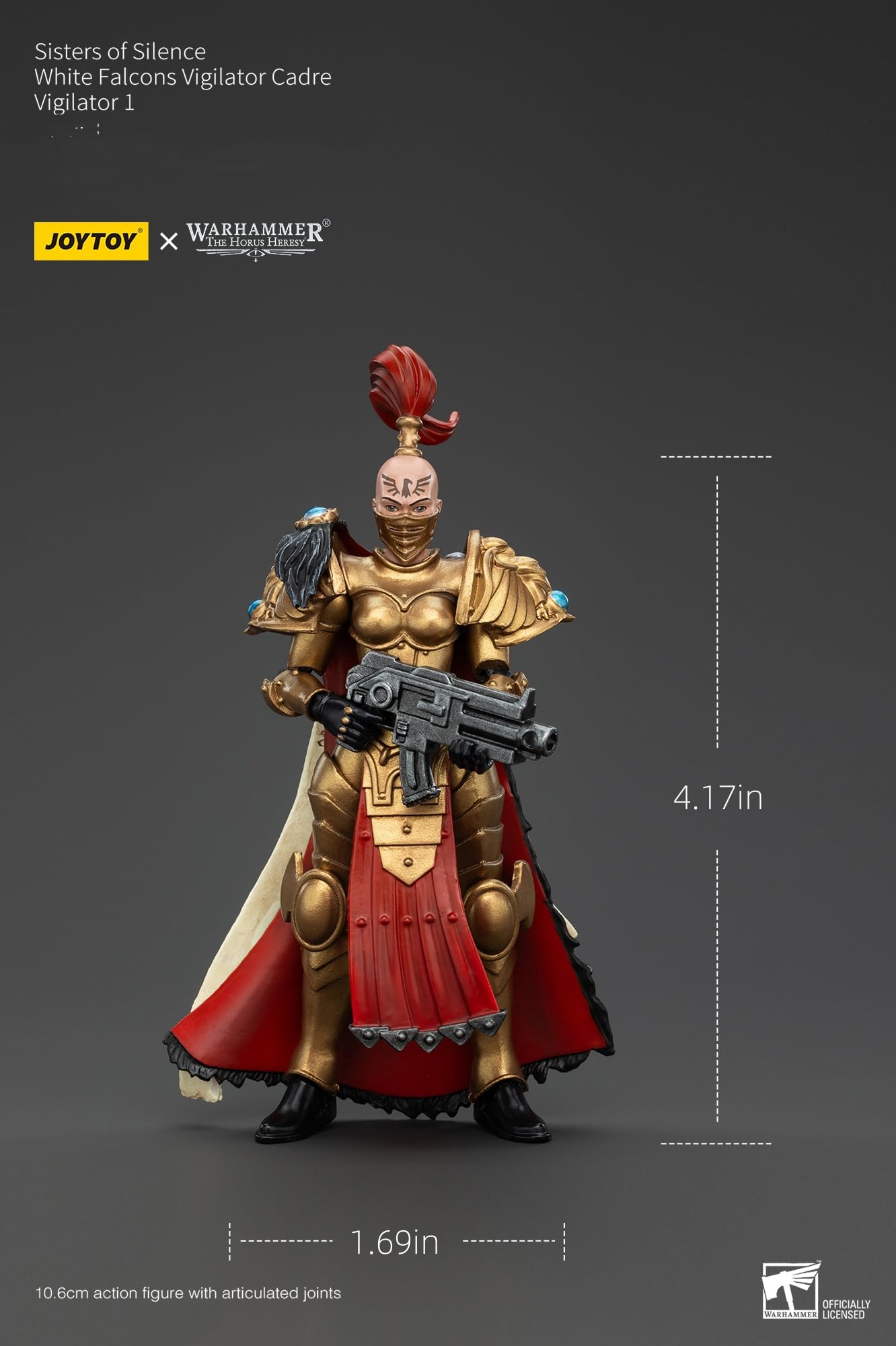 JOYTOY Warhammer Horus Heresy Sisters of Silence White Falcons Vigilator Cadre Vigilator 1, 1:18 Scale 4.17in Action Figure Mech