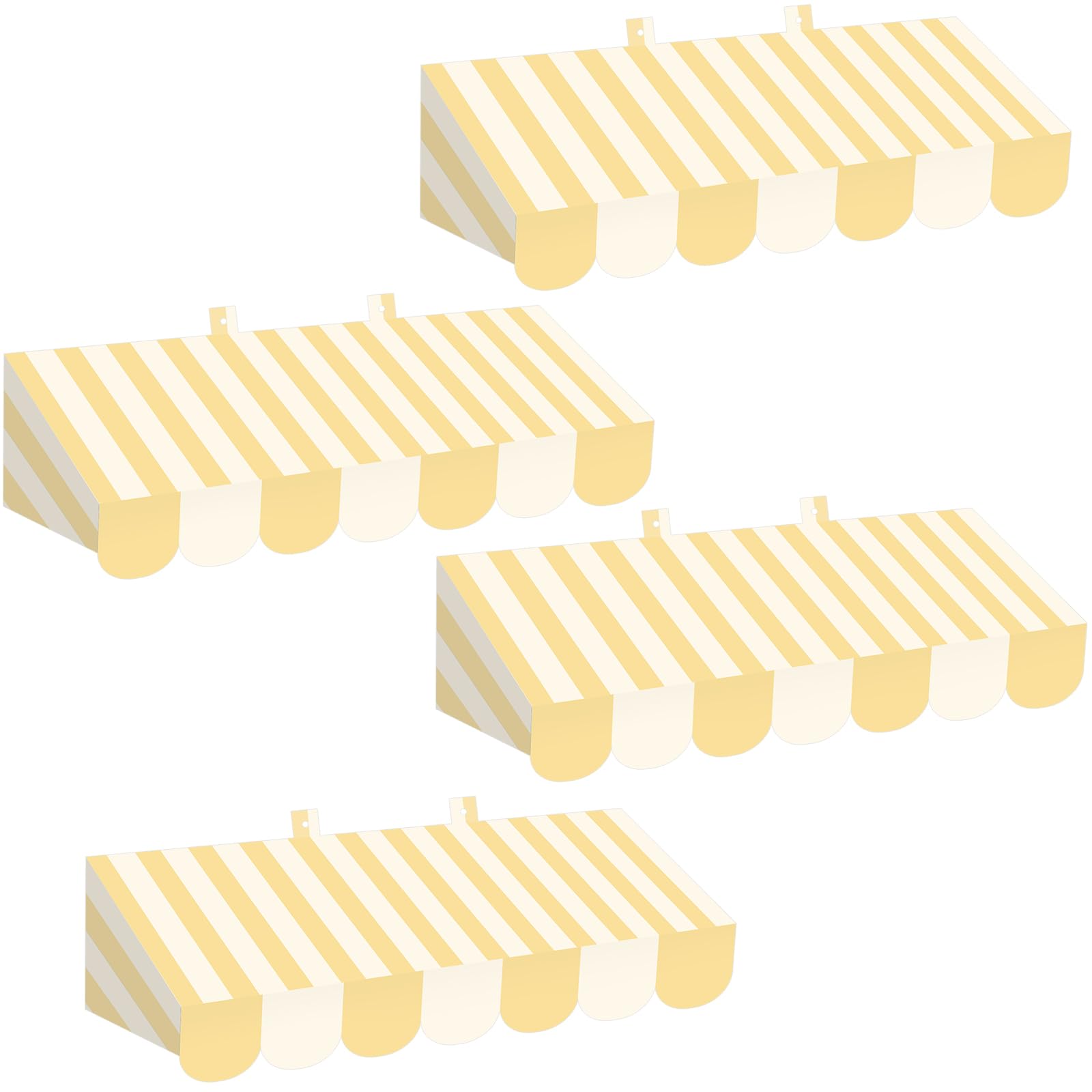 Tallew 4 Pcs 3D Circus Awning Wall Decoration Carnival Awning for Halloween Carnival Theme Party Classroom Decorations(Yellow an
