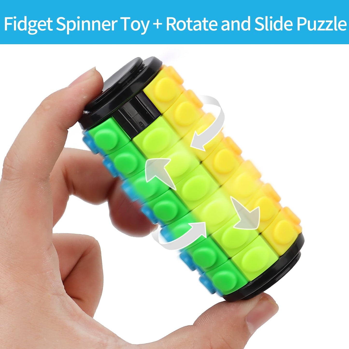 Bananmelonbm Rotate And Slide Puzzle, Finger Spinner Puzzle, Fidget Toys, Decompression Toy, 8 Colors,7 Layers, Educational Sens