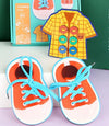 Toyartsy Threading Toy For Kids  Wooden Interactive Clothes And Shoes Simulation Toy, Fun Educational Toy For Developing Fine M