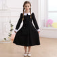 Luzlen Black Costume Girls With Wig Socks Kids Toddler Black Family Dress Halloween Cosplay Outfits, Black, 6-7Y(Tag 140)