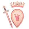 Liontouch - Queen Rosa Toy decorative replica blade  Shield & Crown for Girls - Age 3-8 Years | Medieval Set in Durable & Safe Foam for Pretend Play | Safe  & Battle Accessories for Dress Up & Royal Costumes