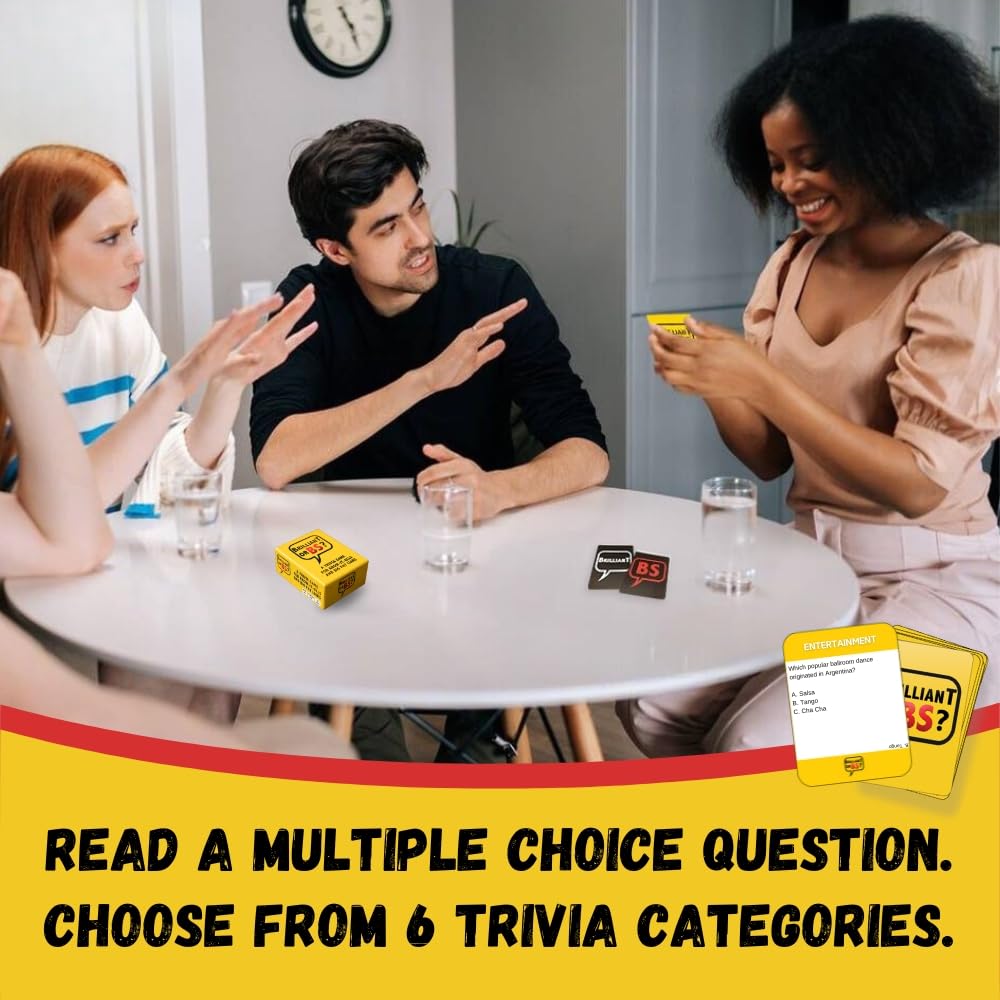 Brilliant or BS? Trivia Game - Fun Bluffing Game for Friends & Family - Cardboard