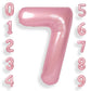 Suwen 40 Inch Pink Large 7 Number Balloons Big Foil Helium Number Balloons 0-9 Jumbo Happy 7Th Mylar Birthday Party Decorations