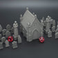 Endertoys Mausoleum Graveyard Scene, Terrain Scenery For Tabletop 28Mm Miniatures Wargame, 3D Printed And Paintable