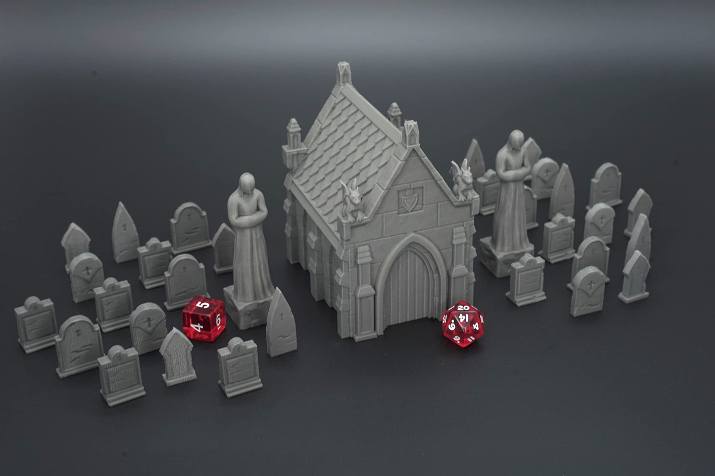 Endertoys Mausoleum Graveyard Scene, Terrain Scenery For Tabletop 28Mm Miniatures Wargame, 3D Printed And Paintable
