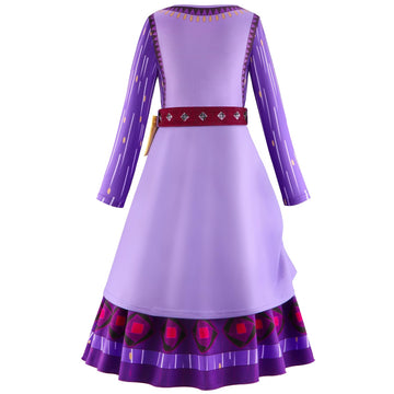 Vermeyen Wish Asha Costume Dress For Girl,Princess Costume Kids Dress Halloween Christmas Costume Cosplay Party Outfit 140