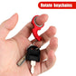 2Pcs Key Chain Spinner Fidget Toy, Portable Finger Spinning Keychain With 2Pcs Key Ring Funny Key Holder Toys For Adults Teens Finger Exercising (Red)