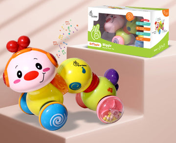 R For Rabbit Orapple Wiggle Push And Play Cute Rotating Head Mini Crawling Caterpillar Toy For 1+ Year Kids With Music & Light |
