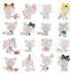 16pcs/Lot White Base for Pet Shop Cat Dog Fox Timber Wolf Sitting Cat Persian Cat Collie Deer Great Dane Cocker Spaniel Dachshun