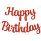 Beishida Red Happy Birthday Banner - No Diy,10Feet,Pre-Strung-Glitter Happy Birthday Sign, Happy Birthday Garland,Happy Birthday