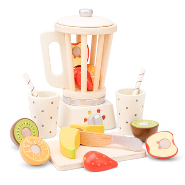 New Classic Toys Wooden Smoothie Set - Pretend Play Toy For Kids Cooking Simulation Educational Toys And Color Perception Toy Fo
