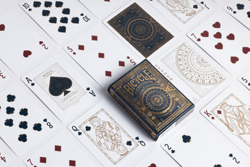 Bicycle Cypher Premium Black Playing Cards, Gold Foil, Encrypted Messages In Playing Cards, 1 Deck