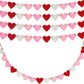 2Pc Valentines Day Banner 110inch, Valentines Day Decor for Home, Heart Shaped Burlap Valentines Garland Decorations for Mantle 