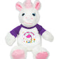 Flutter Hut Get Well Soon Unicorn Plush Pink Sparkles Message T-Shirt Purple Sleeves 8 Inches
