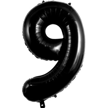 Large Black Number 9 Balloons, 40 Inch Foil Balloons, Giant Number Balloons For Women/Men Birthday Party Anniversary Celebration
