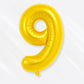 Flyloons 9 number Foil Balloon Gold 16 inch Size For Kids Boys Girls Birthday Decoration Items 9th Year Number Balloons 0 to 9 S