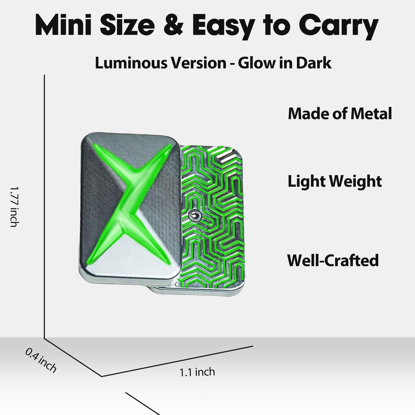 Judixy Infinite Lightning Fidget Slider Luminous Metal Magnetic Fidget Toys Adults For Stress Relief (Greenlight)