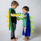 Qiaoniuniu Dinosaur Dragon Cape And Gauntlets Halloween Costume Boy Girl Toddler Dress Up Clothes 2-6 Years Old Color Green