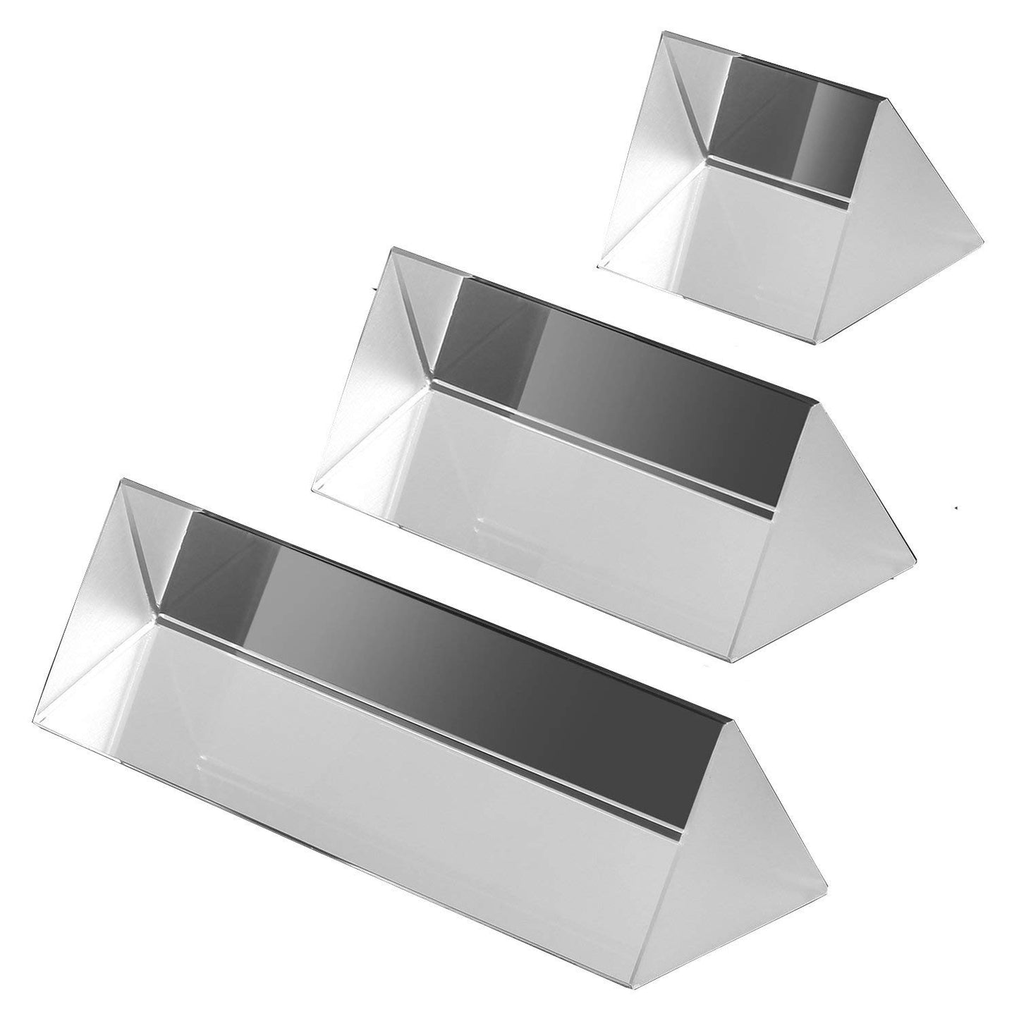 Amlong Crystal 2.5 Inch, 4 inch, 6 inch Optical Glass Triangular Prism for Teaching Light Spectrum Physics and Photo Photography