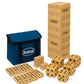 Outdoor Game Set Including 45 Giant Tumbling Blocks  28 Giant Dominoes  And 6 Giant Dice  Giant Outdoor Games For Family Fun  Set Of 3  Classic Block Giant Outdoor Game For Adults -Like New