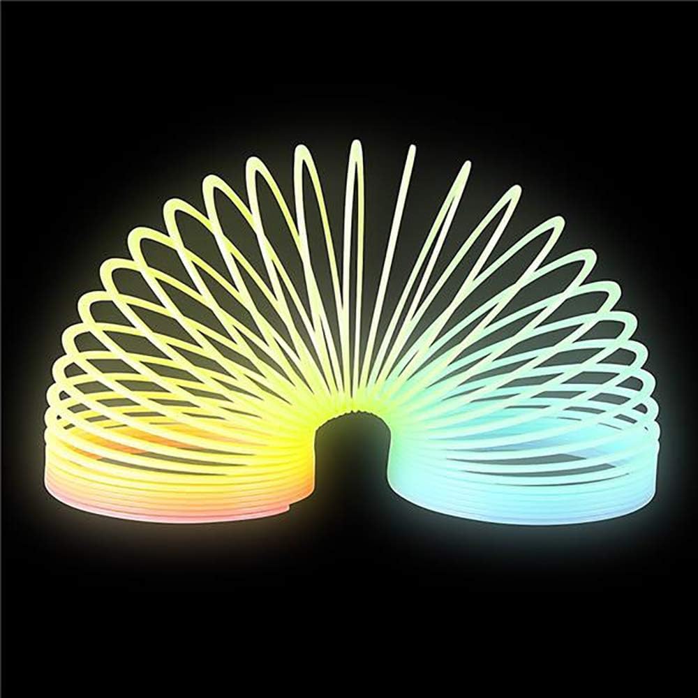 Plastic Coil Spring, Glow-In-The-Dark Magic Rainbow Slingy, Party Favor, Birthday Bag Filler, Stocking Stuffers, 3'' (80MM) (210