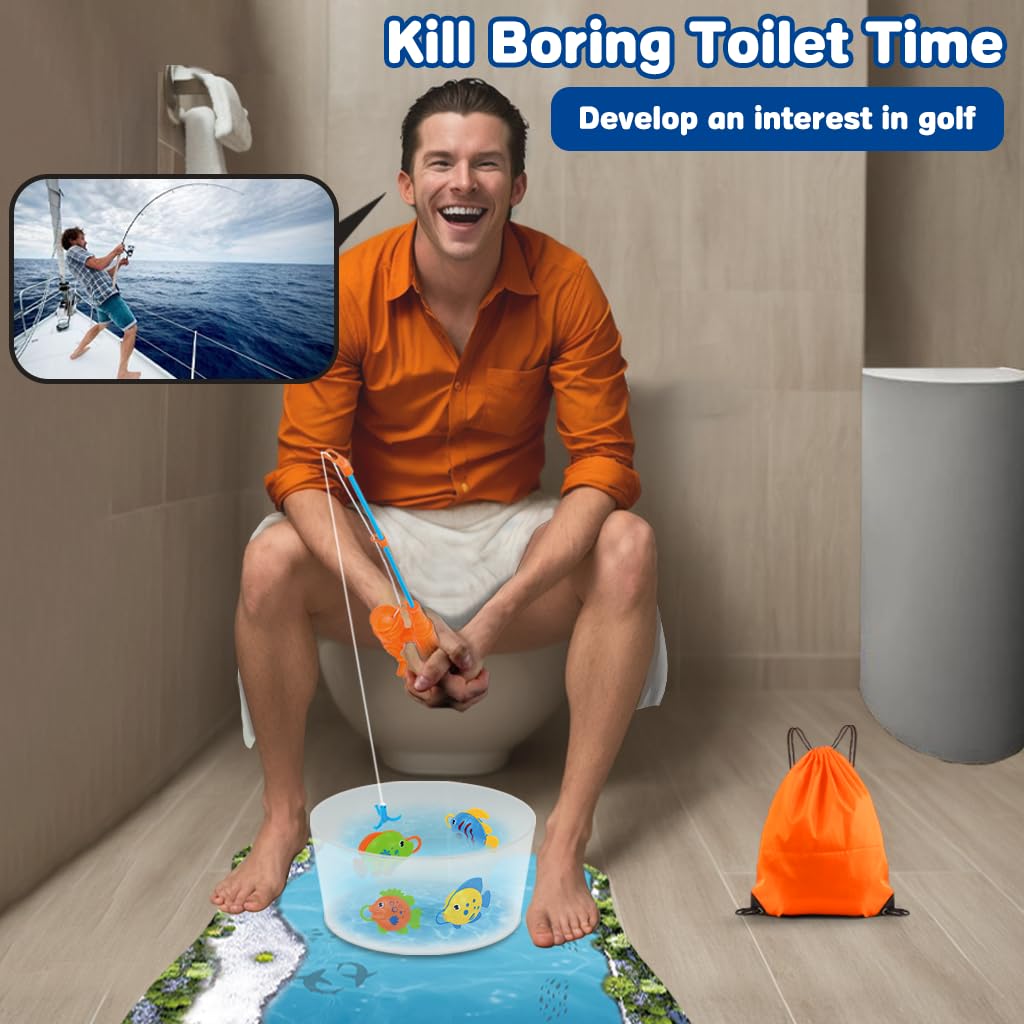 Kaelinda Toilet Fishing Funny Gifts for Men - White Elephant Gifts Potty Fisher to Kill Time  Bathroom Fishing Novelty Gag Gifts for Men Dad Husband mature-themeds  Prank Joke Dad Gifts