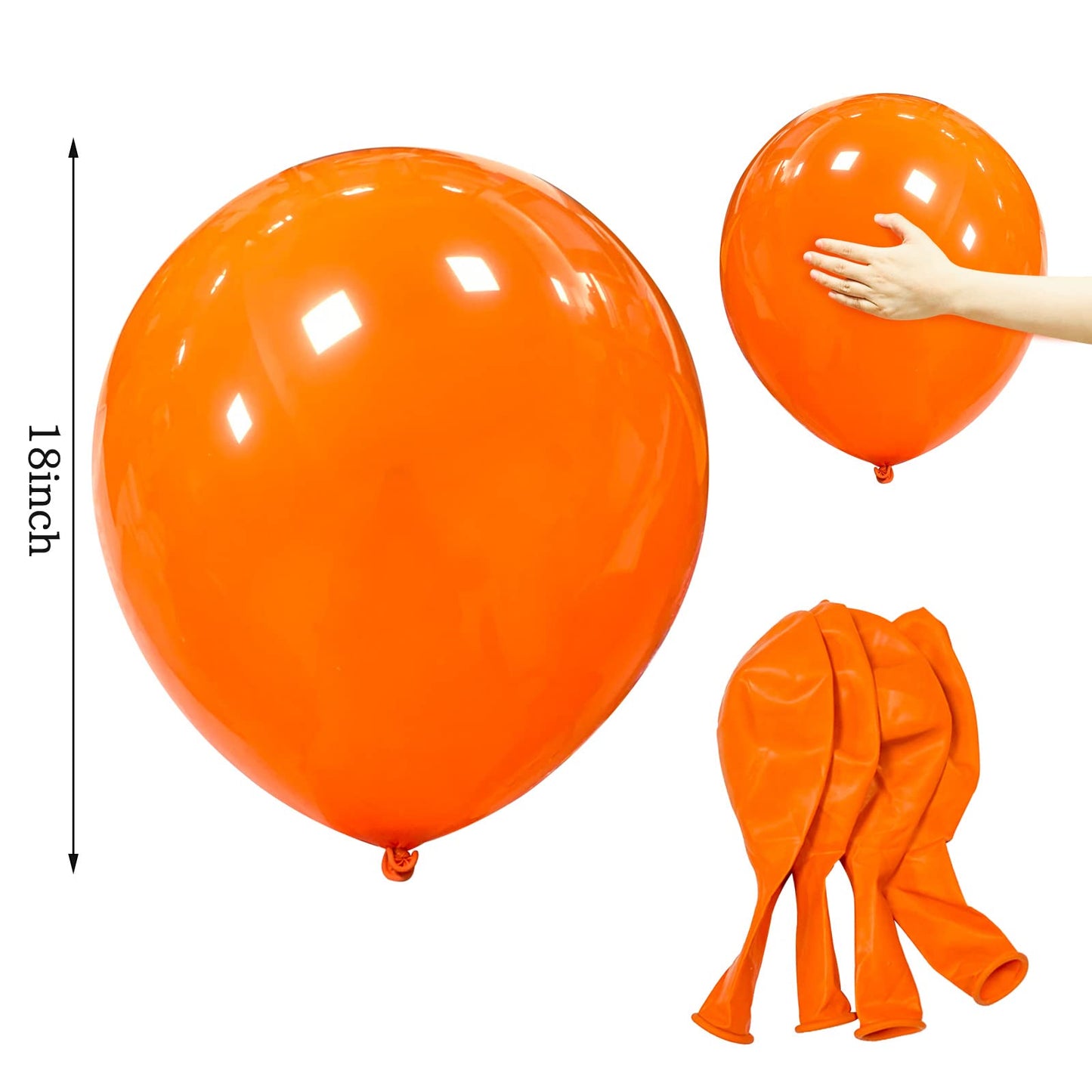 18 Inch Orange Balloons 12 Pack Large Latex Party Balloons Round Helium Balloon For Halloween Birthday Party Anniversary Festiva