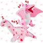 Deekin 2 Pcs Valentine'S Day Stuffed Animals Toy Love Plush Dinosaur Stuffed Animal Holding Heart Kawaii Pink Dinosaurs For Boys