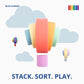 BLUE GINKGO Silicone Stacker - Montessori Rainbow Nesting Puzzle | Kids and Toddler Stacking Toy | 6 Layer Rainbow Puzzle  Sensory Toys - Matte