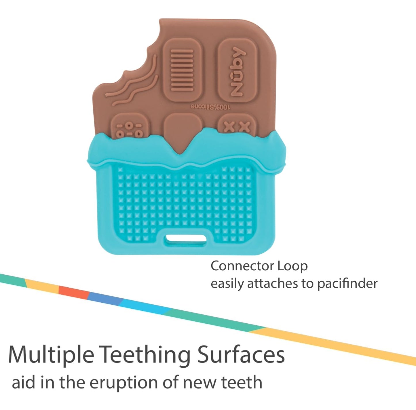 Nuby All Silicone Chocolate Bar Teether - 3+ Months