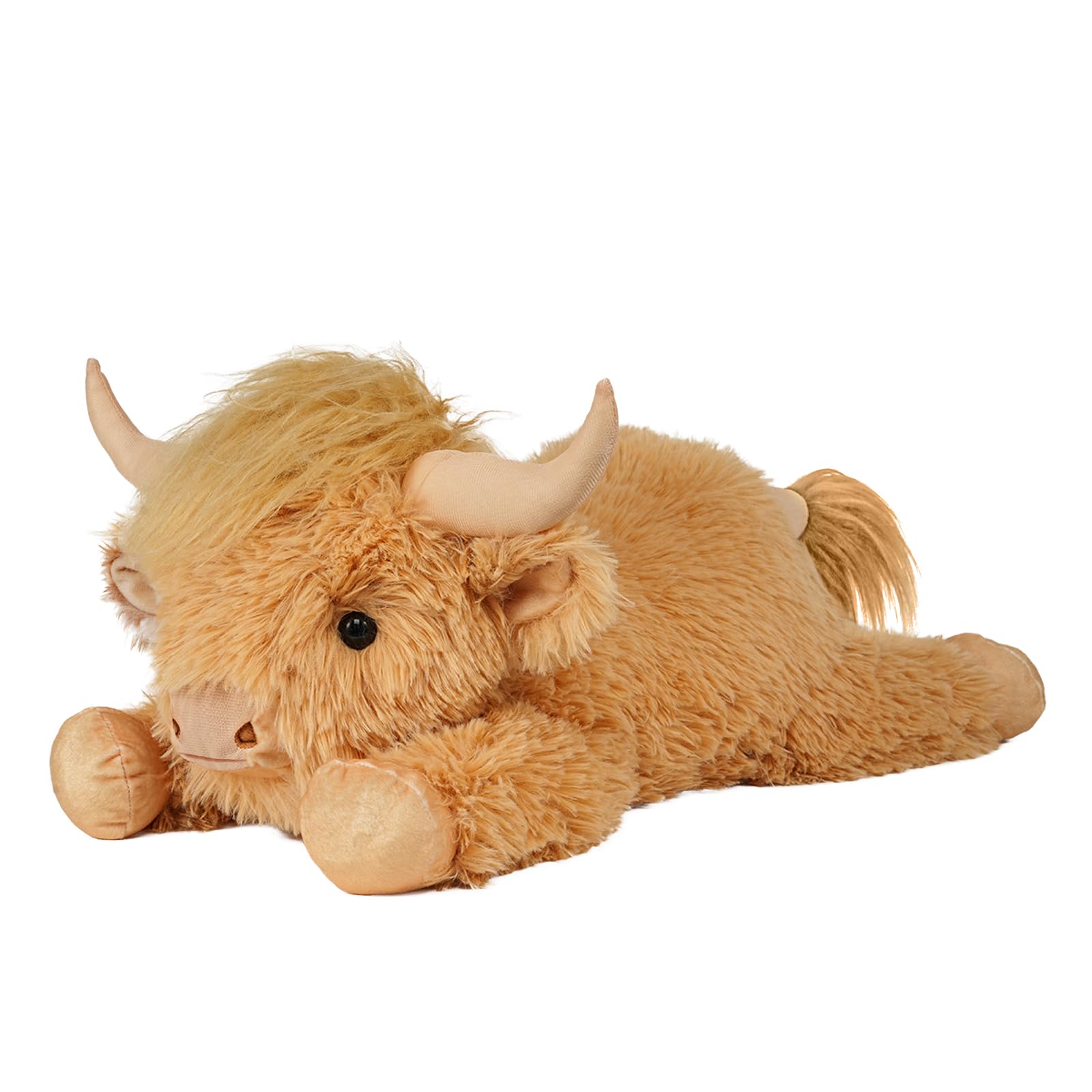 WDXDSOB Highland Cow Stuffed Animal - 18'' Yellow Cows Plush Toy Gift for Kids & Adults, Cattle Decorations Pillows Living Room 