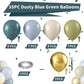 Paready Dusty Blue Green Balloons - Rubber, Boho Birthday & Wedding Decorations, Sage Green & Metallic Gold