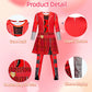 Gftybcst Princess Red Costume For Girls - Rise Red Jumpsuit Kids Dress Up Outfits For Halloween & Birthday Parties - Cosplay 5-1