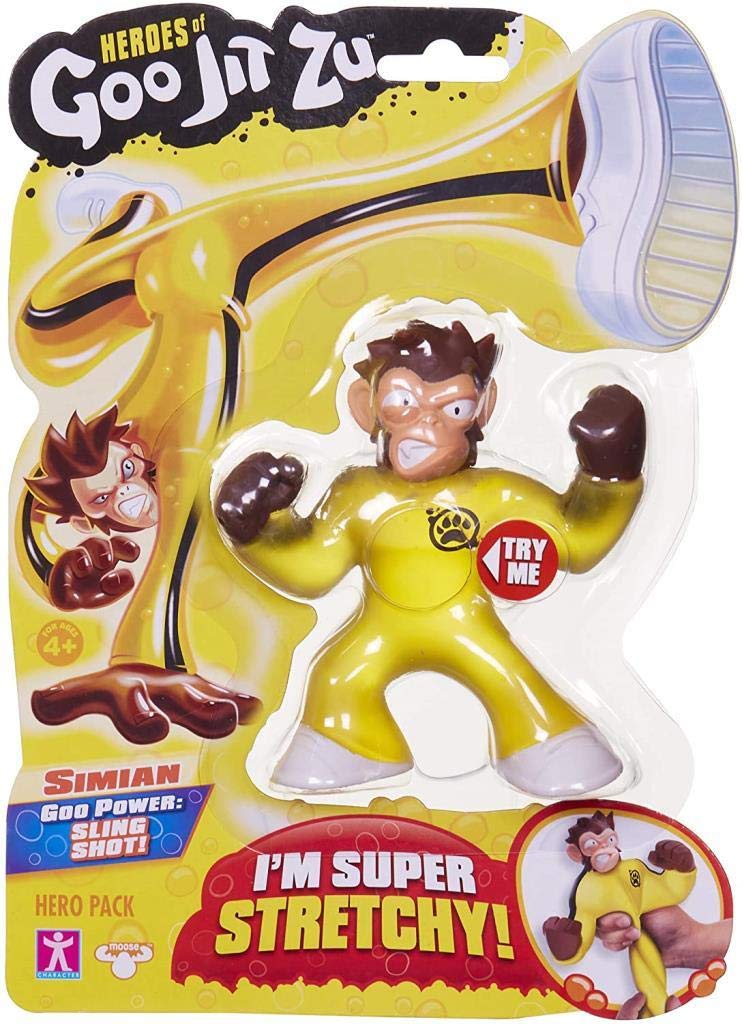 Heroes of Goo Jit Zu Stretchy Monkey Action Figure - Yellow and Brown, Model 41026