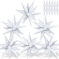 72 Pcs White Star Balloons, 26 Inch Star Foil Balloons Starburst Balloon, Large Spike Cone Metallic Balloons For Birthday, Weddi