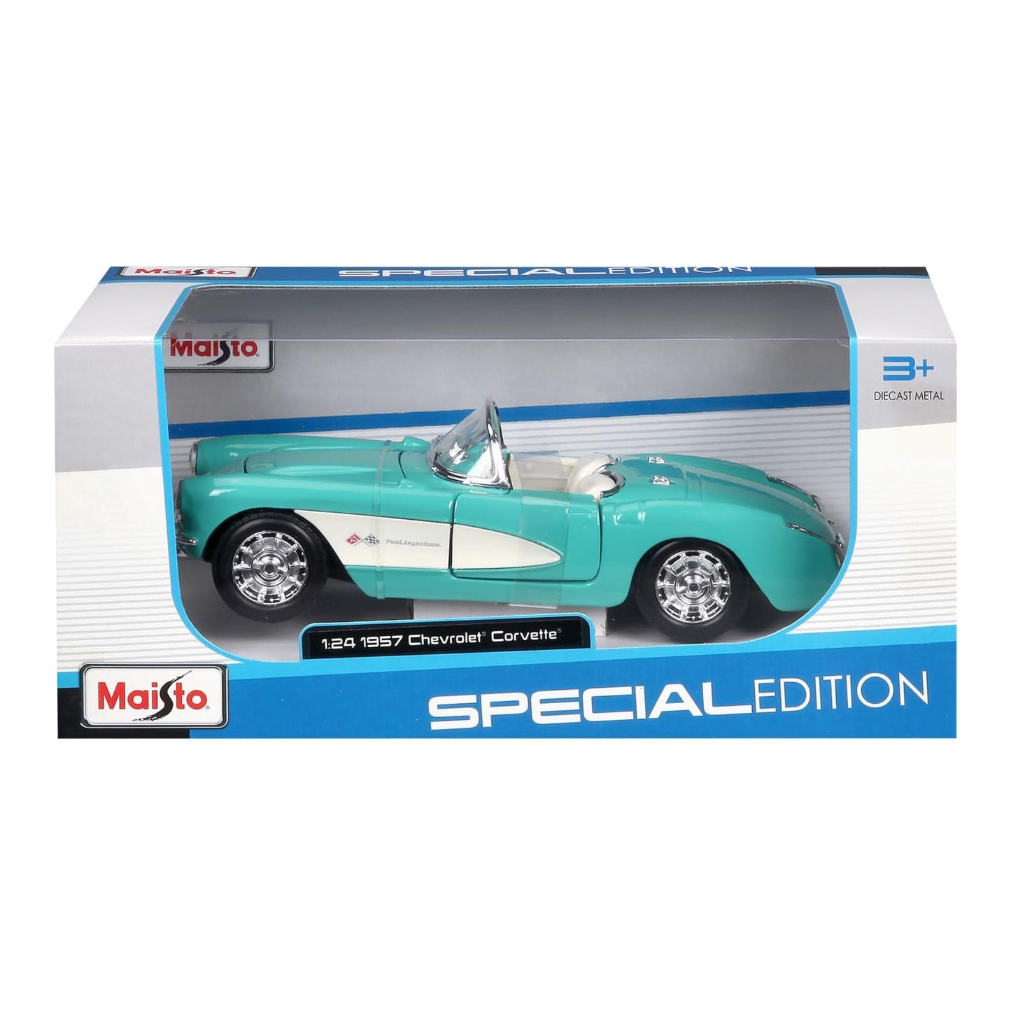 1957 Chevrolet Corvette Convertible Turquoise 1/24 Diecast Model Car by Maisto