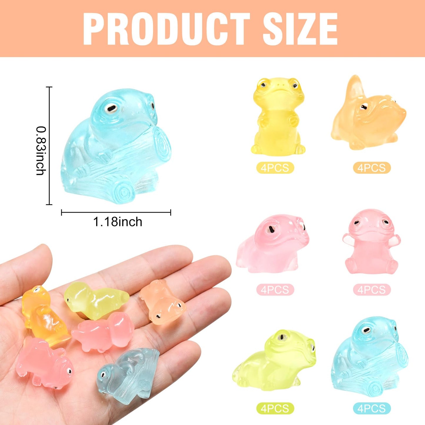 24 Pieces Mini Lizard Decors Luminous Mini Resin Animals Tiny Animals For Dollhouse Fairy Garden Micro Landscape Cake Topper Dec