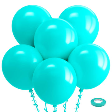 Bezente Teal Balloons 18 Inch - 30 Pack Large Thick Teal Balloons Big Round Turquoise Latex Balloons For Wedding Baby Shower Bir