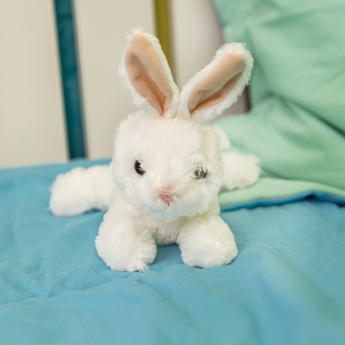 Aurora Plush Mini Flopsie Baby Bunny, 8", White, Model 08616, Assorted