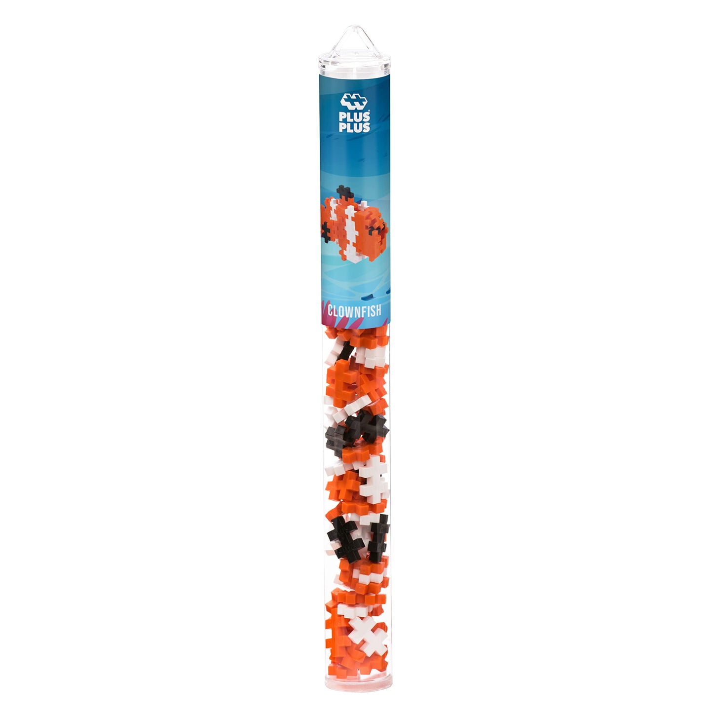 Plus Plus 3D Puzzle Building Block Set, 70 Mini Interlocking Pieces, Fun Stem Toys For Kids - Clownfish Mini Maker Tube
